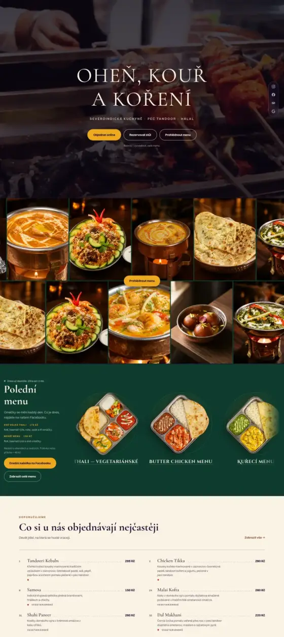 Náhled webu nbsmichov.cz, indická restaurace